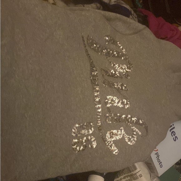 Vs/pink gently used large bling zip up, super warm - Picture 3 of 3